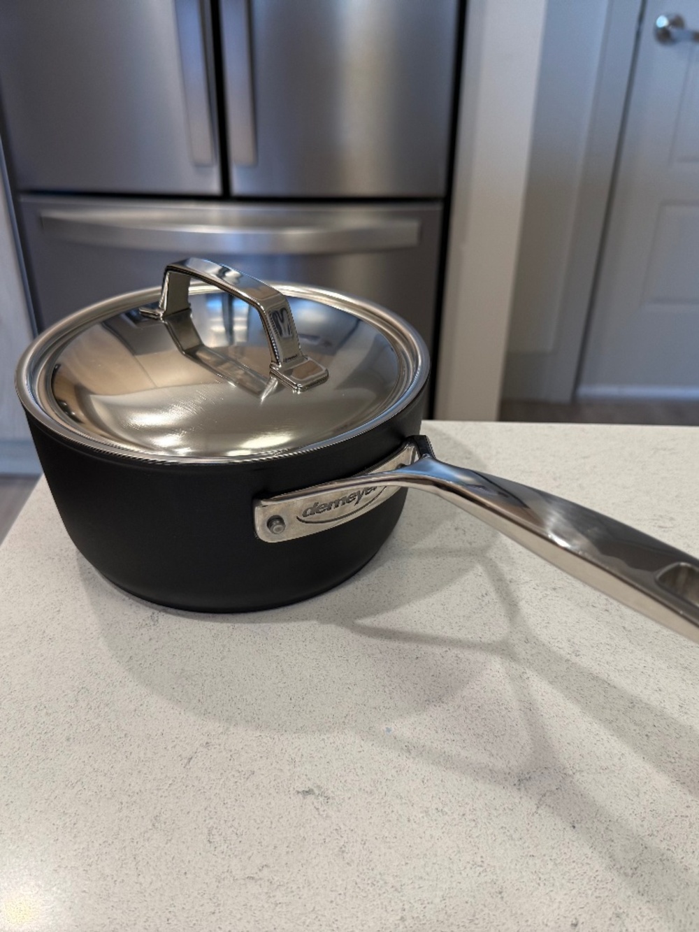 Demeyere Alu Pro 2-Qt Nonstick Saucepan with Stainless Lid Induction